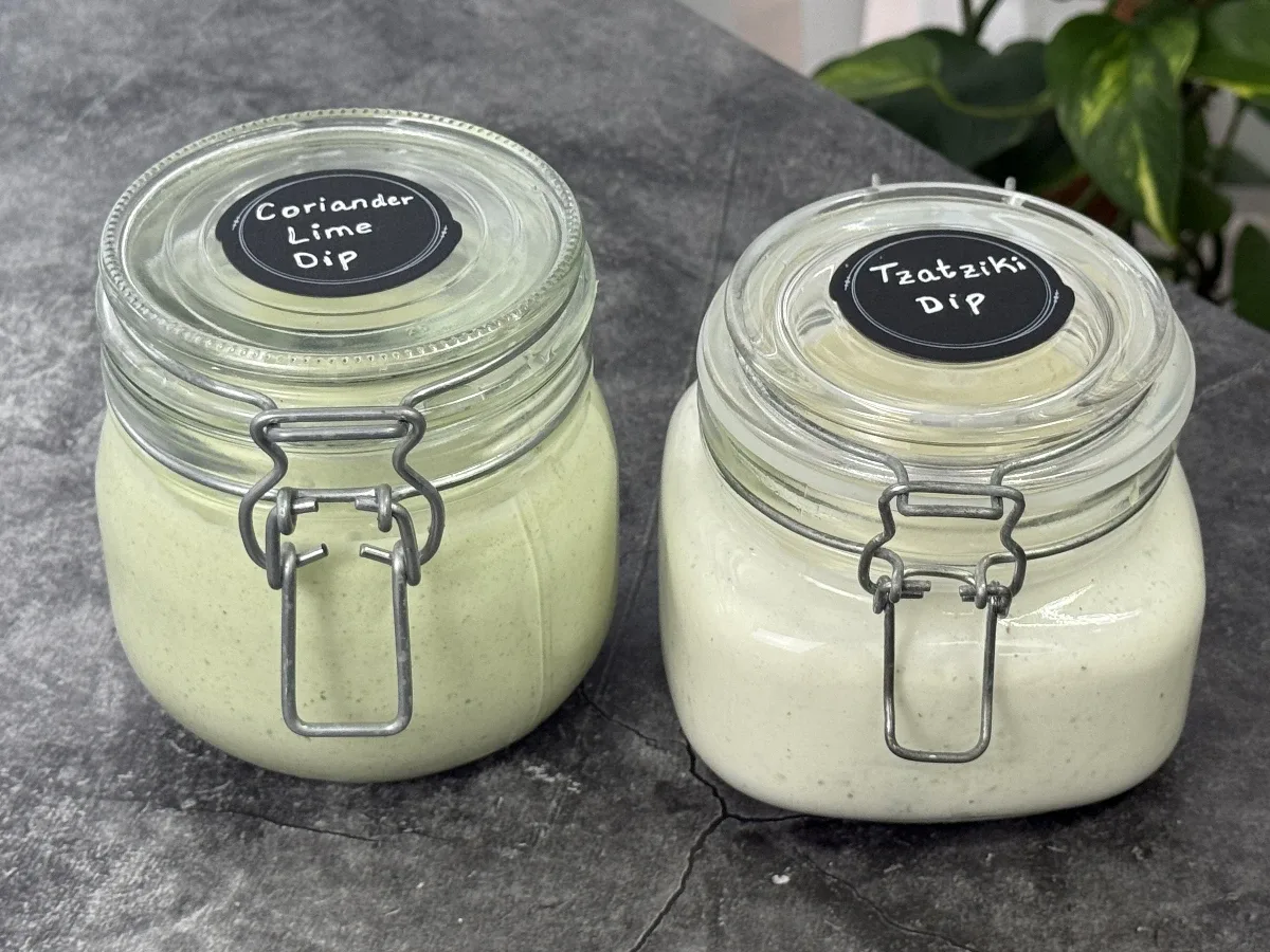 Greek Yogurt Dips: Tzatziki & Coriander Lime