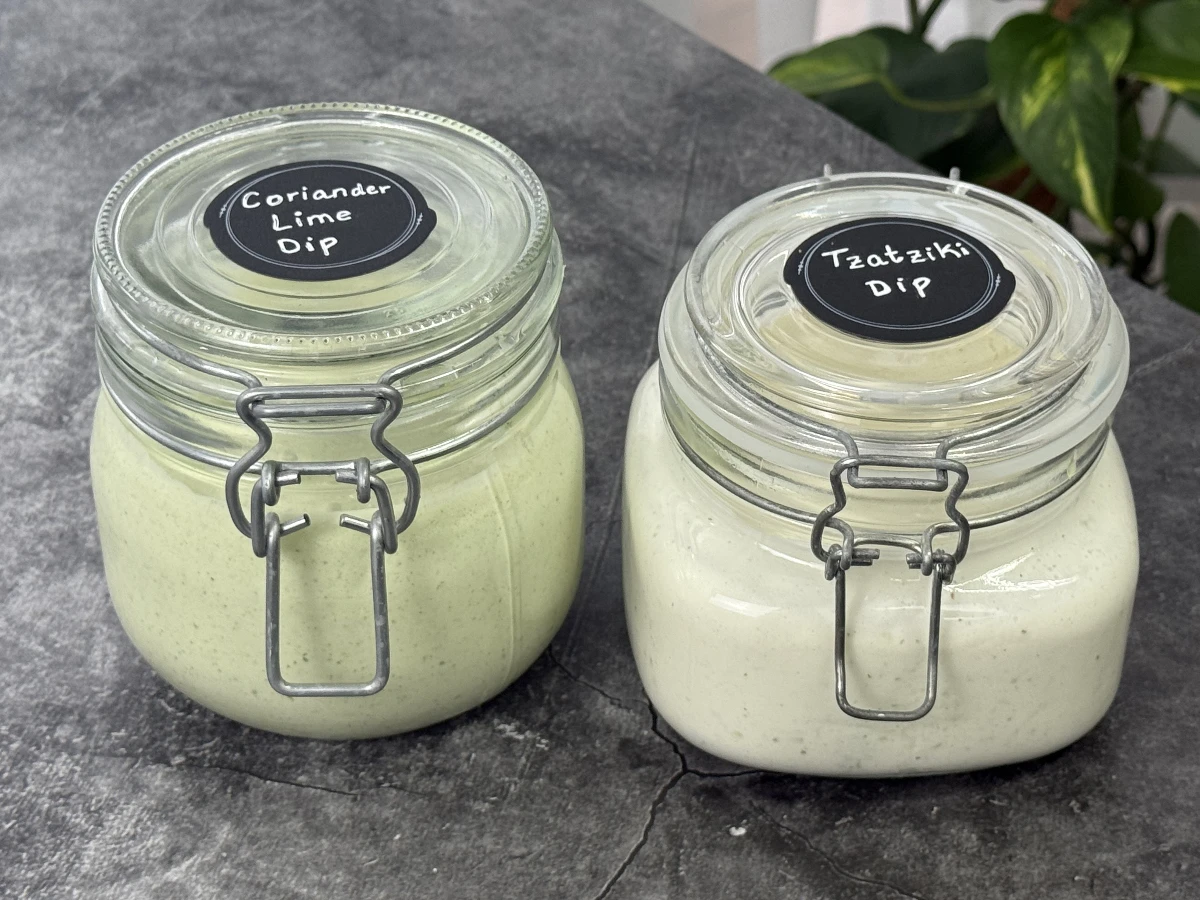 Greek Yogurt Dips: Tzatziki & Coriander Lime